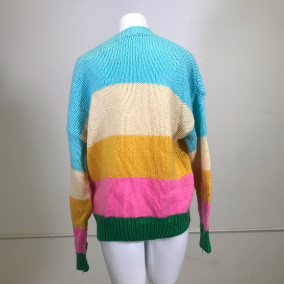 Woven Heart Striped Dolman Pullover Sweater - Picture 3 of 7